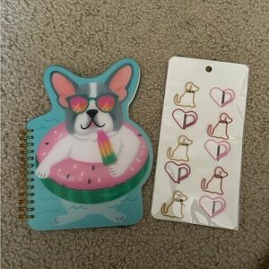 Cute Dog Notebook and Paper Clips Set